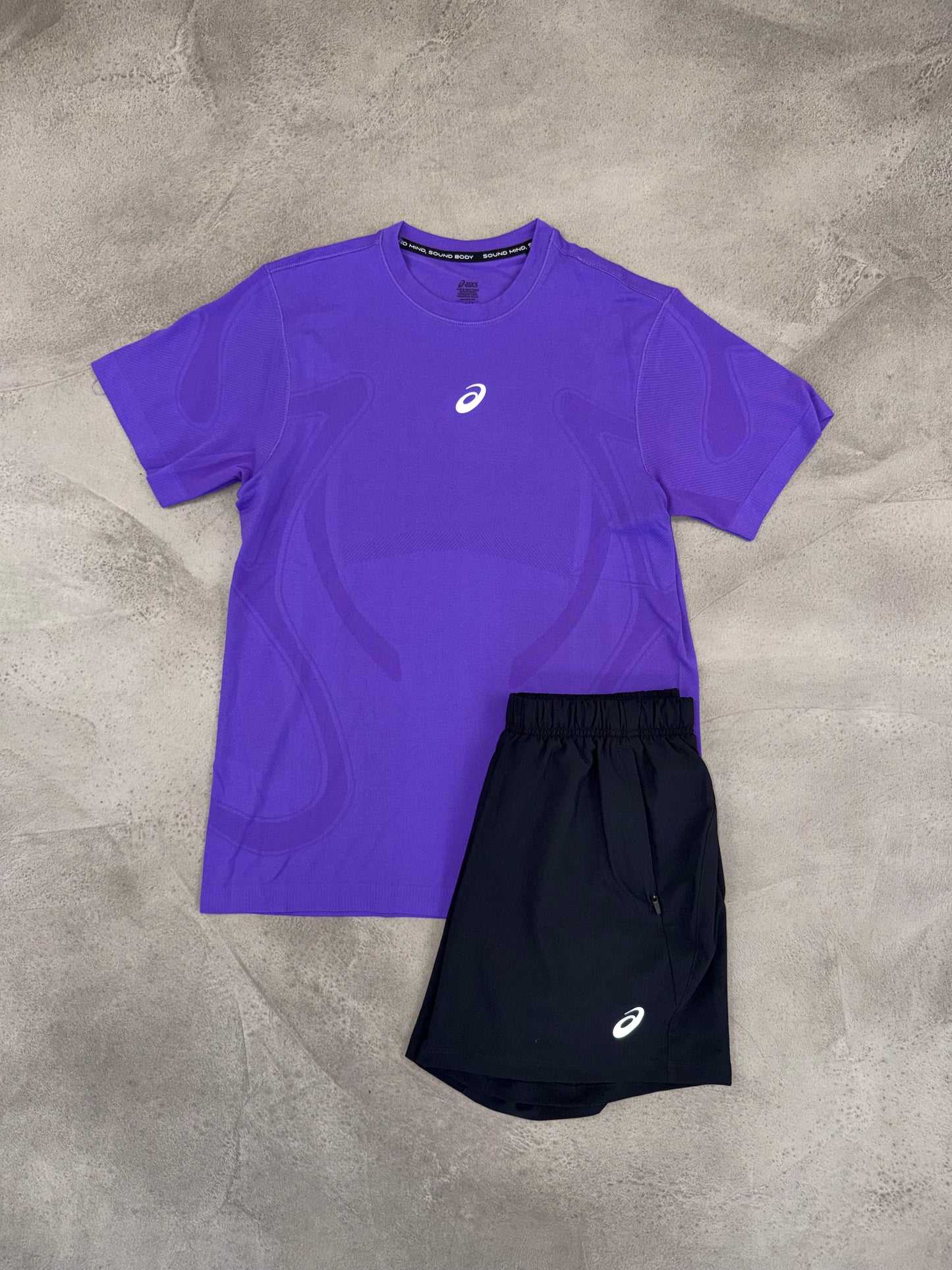 Asics Road Purple/Black Shorts & T-Shirt Set