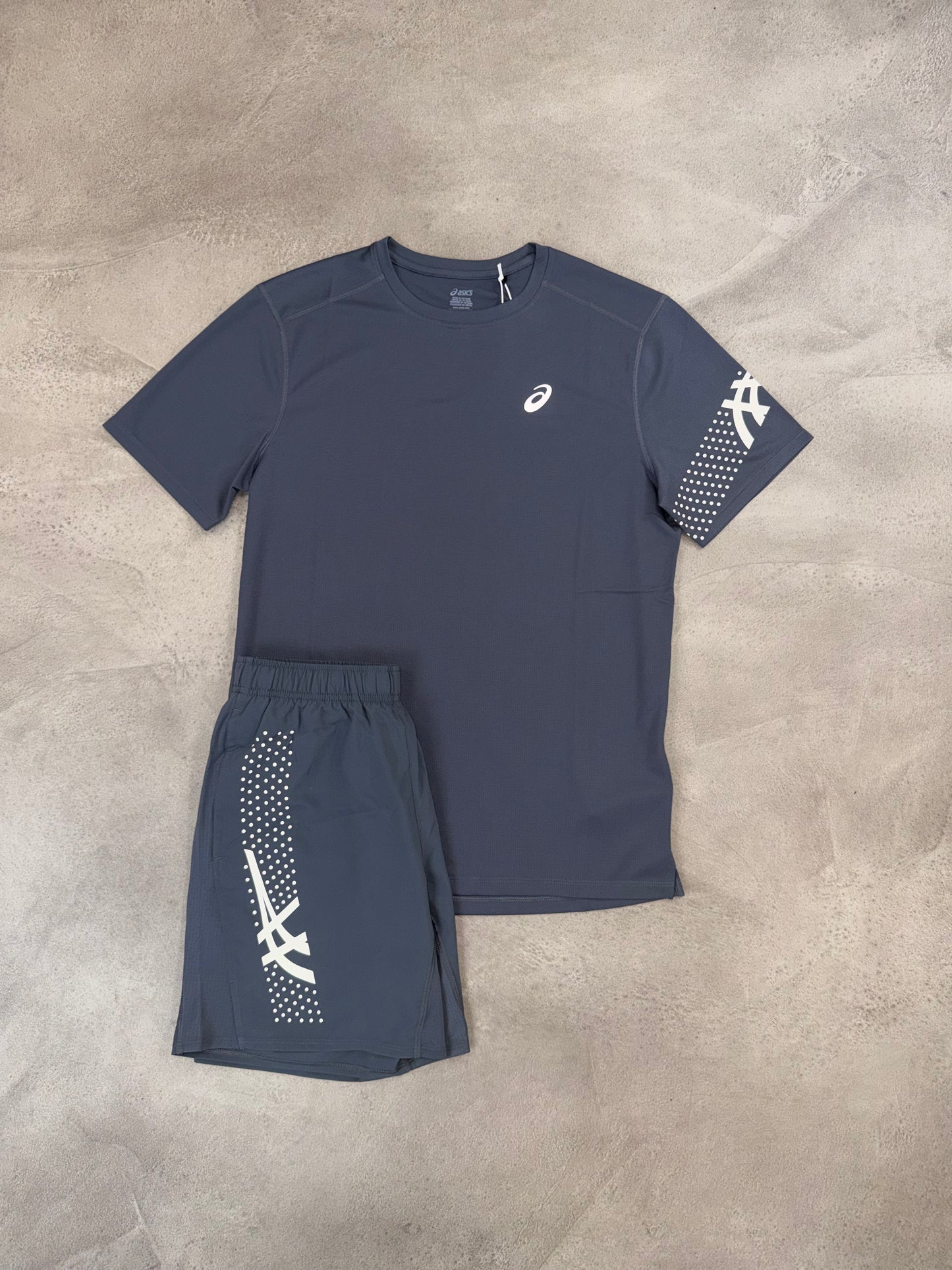 Asics Grey Icon Shorts & T-Shirt Set