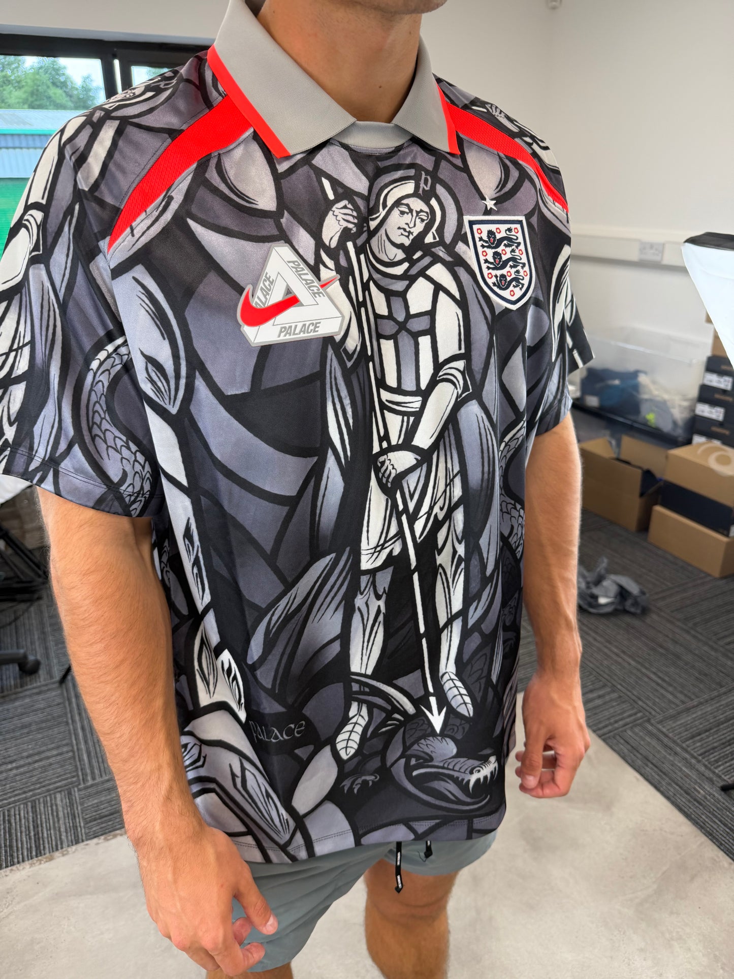 Nike x Palace England T-Shirt Pewter Grey